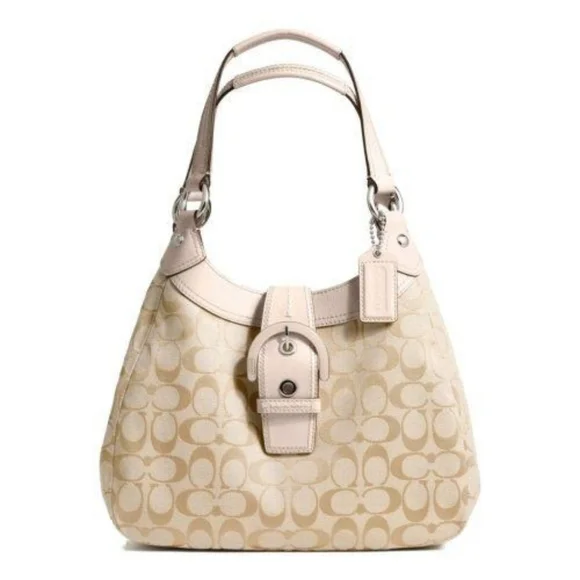 バッグ Coach Soho signature Hobo Shoulder Bag Coach Soho Shoulder Bag 25 in Signature Jacquard, B4/Oak
